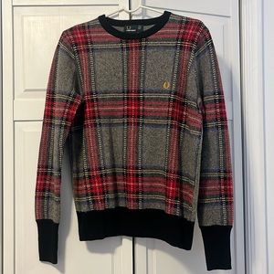 Vintage Fred Perry crew neck plaid sweater M